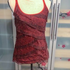 NY&C Ruffled / Layered Tank - Orange (Rust) ~ M